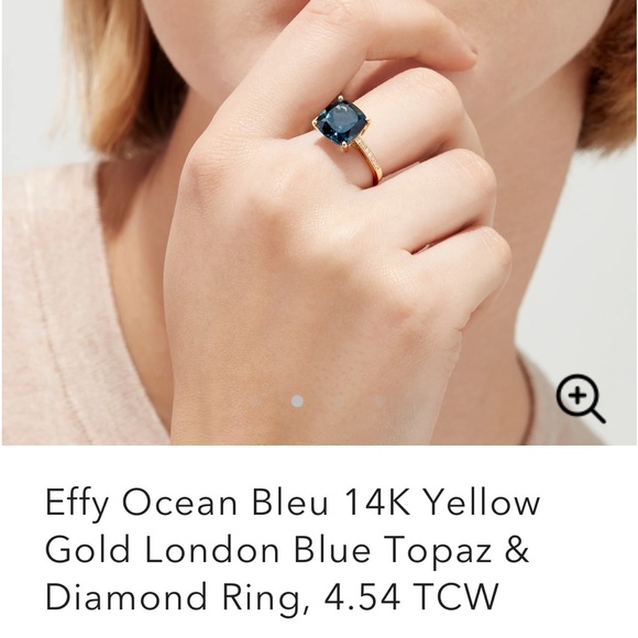 Effy blue topaz and diamond ring 14k golf - Picture 5 of 9